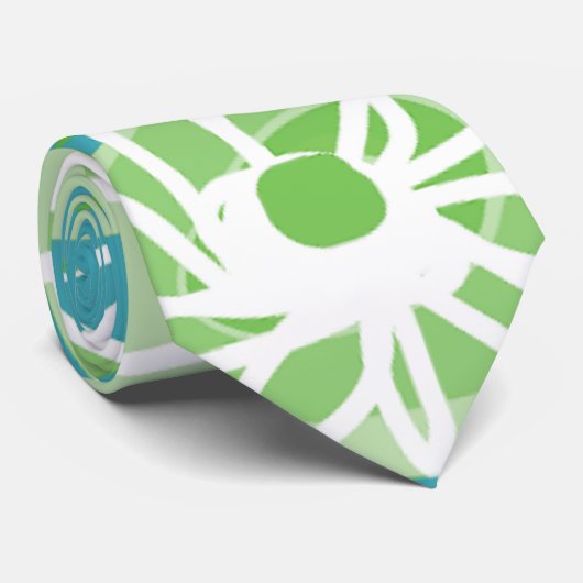 Mazipoodles Liebe Blume - Aquamarin grün Krawatte (Gerollt)