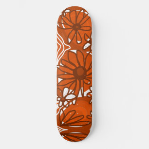 Mazipoodles Liebe Blume - Burnt Orange Brown Skateboard