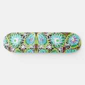 Mazipoodles Liebe Blume - Grün, Aquamarin, Lila Skateboard (Horizontal)