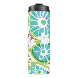 Mazipoodles Liebe Blume - Grün, Aquamarin, Lila Thermosbecher