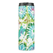 Mazipoodles Liebe Blume - Grün, Aquamarin, Lila Thermosbecher (Rückseite)