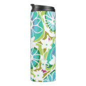 Mazipoodles Liebe Blume - Grün, Aquamarin, Lila Thermosbecher (Nach rechts gedreht)