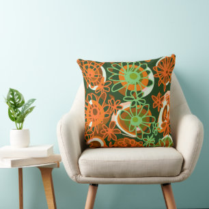 Mazipoodles Liebe Blume - Grünes Orange Kissen