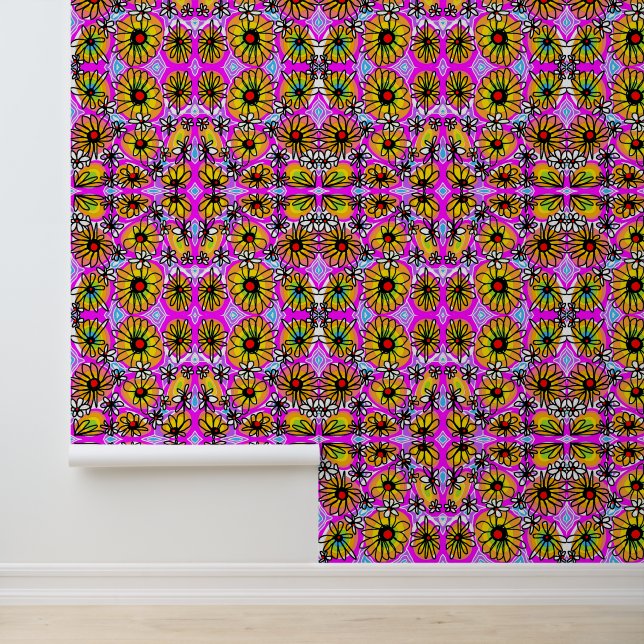 Mazipoodles Liebe Blume - Regenbogen Schwarz Tapete (Anwendung)