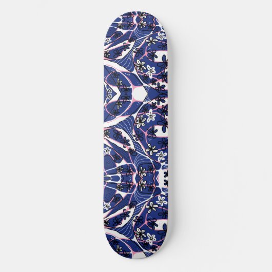 Mazipoodles Maximalist Neuro Blumenrosa Skateboard (Vorderseite)