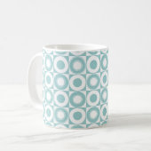 Mazipoodles Mid Century Karo Blue on White Kaffeetasse (Vorderseite Links)