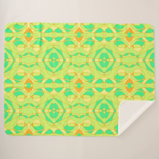 Mazipoodles Neuro Art Gelbes Orange Sherpadecke (Vorderseite (Horizontal))