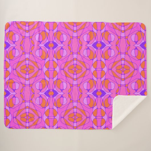 Mazipoodles Neuro Art Pink Orange Lila Sherpadecke (Vorderseite (Horizontal))