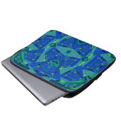 Mazipoodles Origami Chintz Blue Green Laptopschutzhülle (Vorne Knopf)