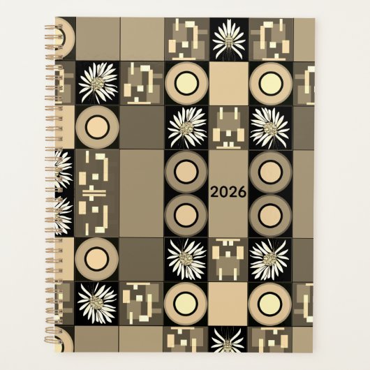 Mazipoodles Patchwork Quilt 2 Sepia Planer (Vorderseite)