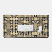 Mazipoodles Patchwork Quilt 2 Sepia Schreibtischunterlage (Tastatur & Maus)