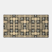 Mazipoodles Patchwork Quilt 2 Sepia Schreibtischunterlage (Vorderseite)