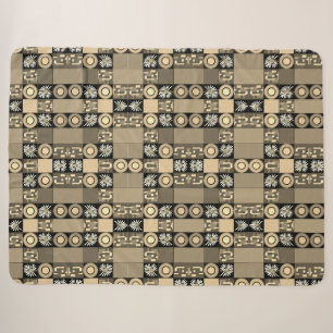 Mazipoodles Patchwork Quilt 2 Sepia Sherpadecke