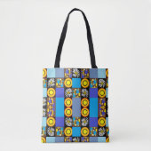 Mazipoodles Patchwork Quilt 3 Blue Tasche (Vorderseite)