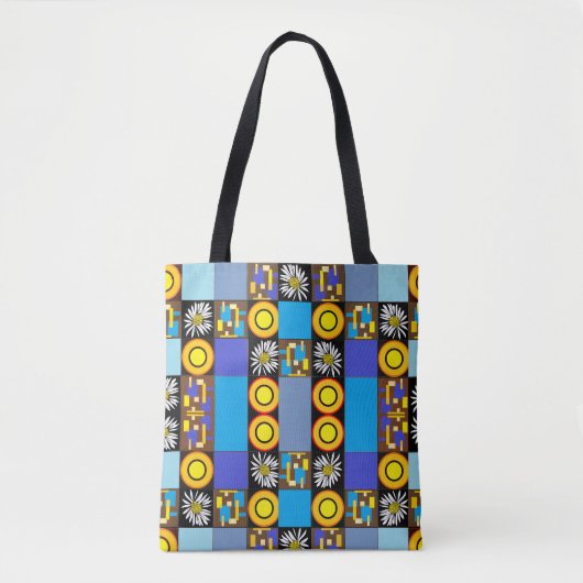 Mazipoodles Patchwork Quilt 3 Blue Tasche (Vorderseite)
