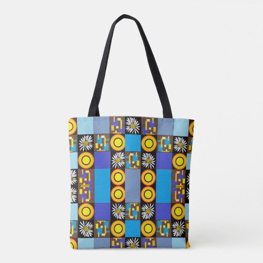 Mazipoodles Patchwork Quilt 3 Blue Tasche (Rückseite)