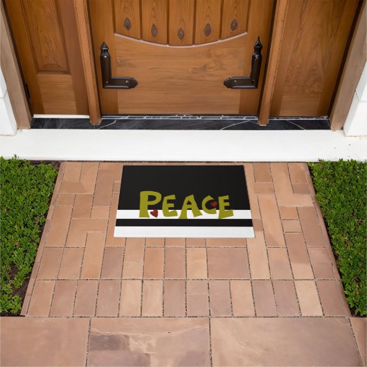 MAZIPOODLES Peace Olive Green Fußmatte (Außenbereich)
