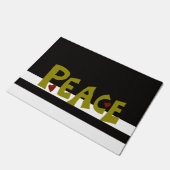 MAZIPOODLES Peace Olive Green Fußmatte (Schrägansicht)