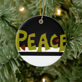 MAZIPOODLES Peace Olive Green  Keramik Ornament