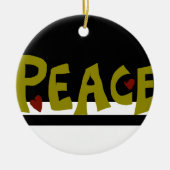 MAZIPOODLES Peace Olive Green Keramik Ornament (Vorne)