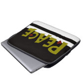 MAZIPOODLES Peace Olive Green Laptopschutzhülle (Vorne Knopf)