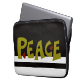 MAZIPOODLES Peace Olive Green Laptopschutzhülle (Vorderseite Links)