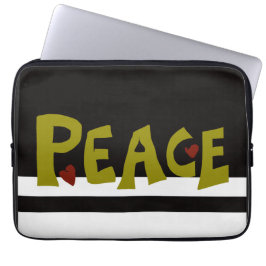 MAZIPOODLES Peace Olive Green Laptopschutzhülle