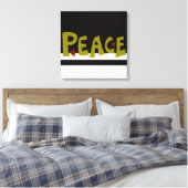 MAZIPOODLES Peace Olive Green Leinwanddruck (Insitu (Schlafzimmer))