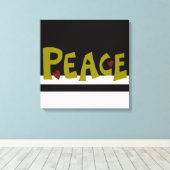 MAZIPOODLES Peace Olive Green Leinwanddruck (Insitu (Holzboden))