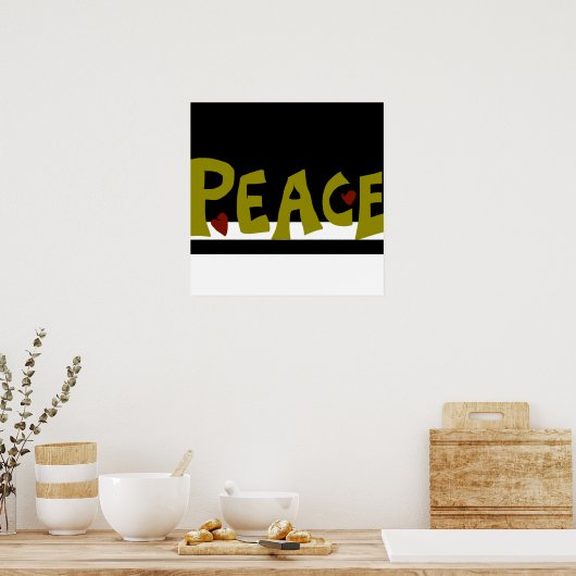 MAZIPOODLES Peace Olive Green Poster (Küche)