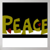 MAZIPOODLES Peace Olive Green Poster (Vorne)