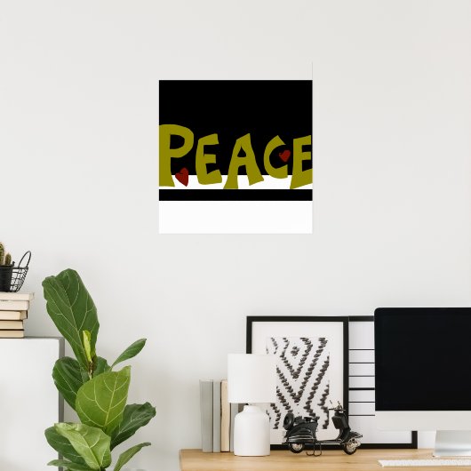 MAZIPOODLES Peace Olive Green Poster (Heimbüro)