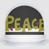 MAZIPOODLES Peace Olive Green Schneekugeln (Vorderseite)