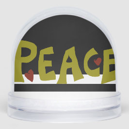 MAZIPOODLES Peace Olive Green Schneekugeln