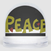 MAZIPOODLES Peace Olive Green Schneekugeln (Rückseite)