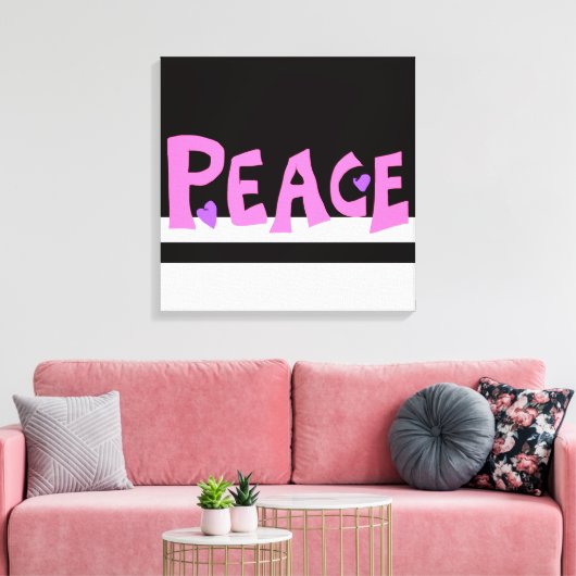 MAZIPOODLES Peace Pink Leinwanddruck (Insitu (Wohnzimmer))
