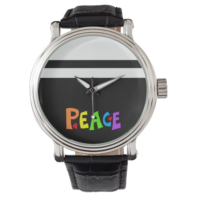 MAZIPOODLES Peace Rainbow 3 Armbanduhr (Vorderseite)