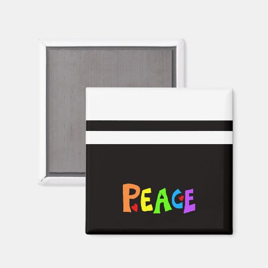 MAZIPOODLES Peace Rainbow 3 Magnet (Vorderseite/Rückseite)