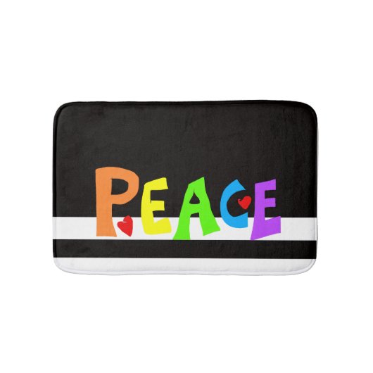 MAZIPOODLES Peace Rainbow Badematte (Vorderseite)
