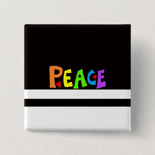 MAZIPOODLES Peace Rainbow Button (Vorderseite)
