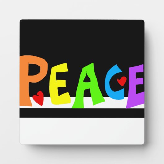 MAZIPOODLES Peace Rainbow Fotoplatte (Vorderseite)