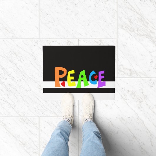 MAZIPOODLES Peace Rainbow Fußmatte (Indoor)