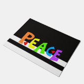 MAZIPOODLES Peace Rainbow Fußmatte (Schrägansicht)