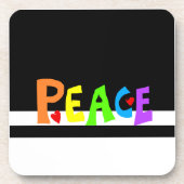 MAZIPOODLES Peace Rainbow Getränkeuntersetzer (Vorderseite)