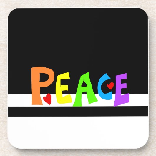 MAZIPOODLES Peace Rainbow Getränkeuntersetzer (Vorderseite)