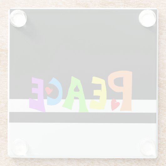 MAZIPOODLES Peace Rainbow Glasuntersetzer (Rückseite)