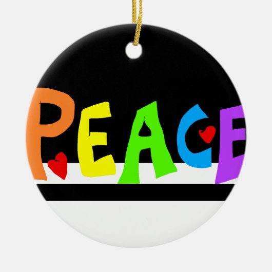 MAZIPOODLES Peace Rainbow Keramik Ornament (Vorne)