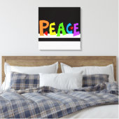 MAZIPOODLES Peace Rainbow Leinwanddruck (Insitu (Schlafzimmer))