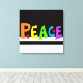 MAZIPOODLES Peace Rainbow  Leinwanddruck (Insitu (Holzboden))