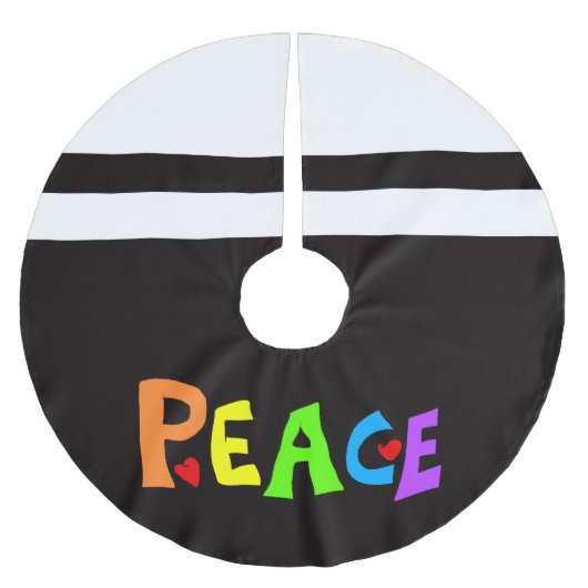 MAZIPOODLES Peace Rainbow Polyester Weihnachtsbaumdecke (Vorderseite)